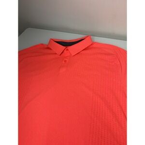 Mens Under Armour Golf Polo Shirt Size 2XL Heat Gear Peach Golf Club Bird Logo